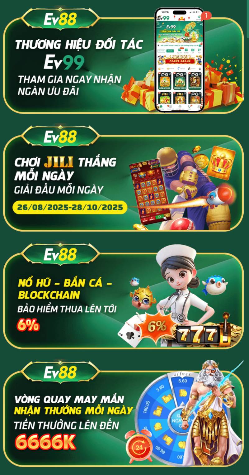 Khuyến mãi hấp dẫn tại EV88 - Cơ hội nhận thưởng lớn mỗi ngày