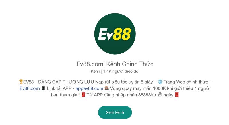 Ev88.com| Kênh chính thức